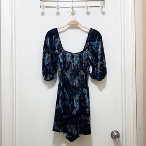 Urban Outfitters Velvet Off Shoulder Romper